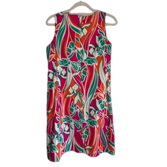 Anne Klein tropical print shift dress size 10 - Picture 2 of 14